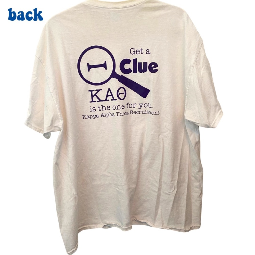 Kappa Alpha Theta Sorority White Recruitment T-Shirt Gildan Brand Size XL